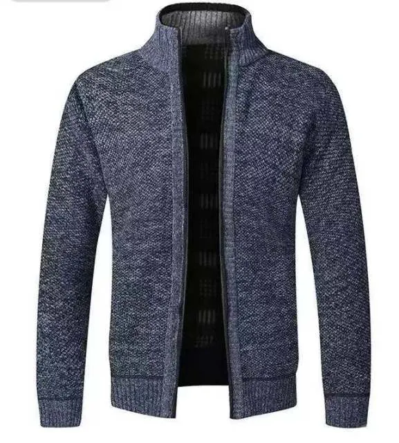 BAZO Design Men's Fashion Premium Quality White & Black Stripe Zipper Sweater Jacket