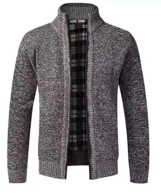 BAZO Design Men's Fashion Premium Quality White & Black Stripe Zipper Sweater Jacket