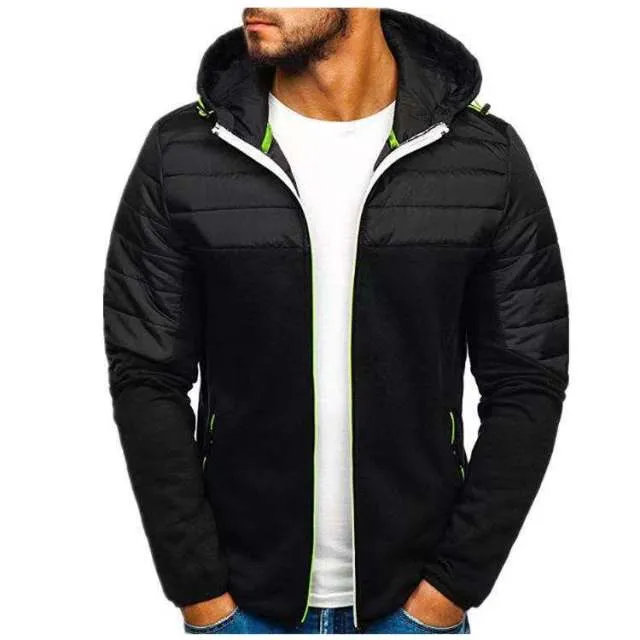 BAZO Design Men's Fashion Premium Quality White & Black Stripe Zipper Sweater Jacket