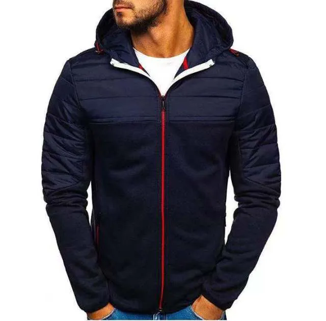 BAZO Design Men's Fashion Premium Quality White & Black Stripe Zipper Sweater Jacket