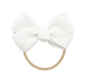 Elastic Bow Hair Tie - White