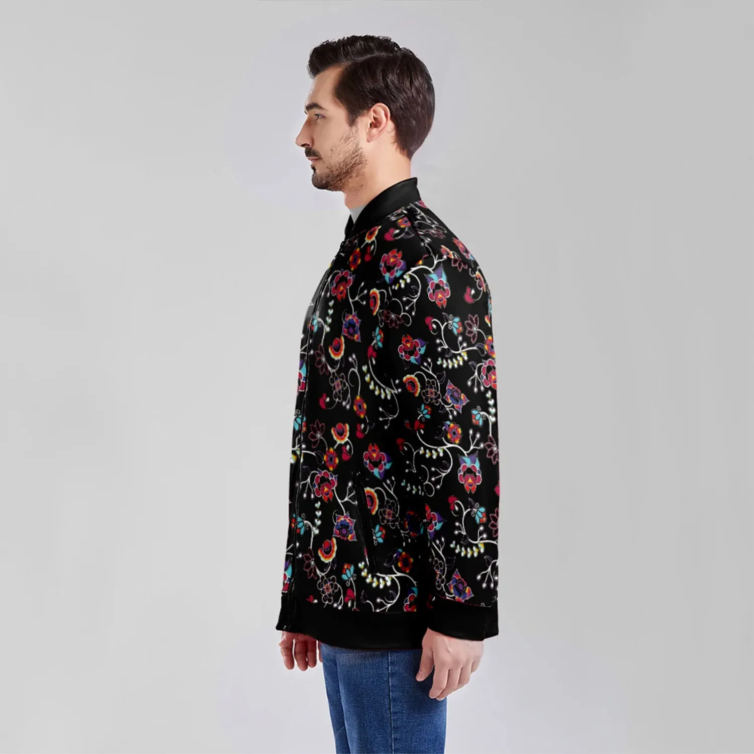 Floral Danseur Youth Zippered Collared Lightweight Jacket