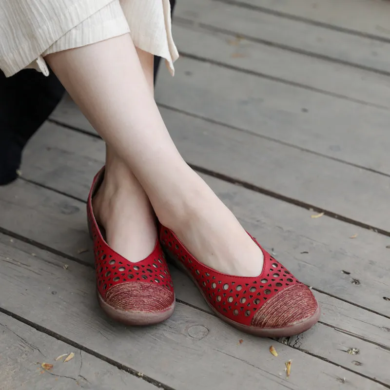Leather breathable casual shoes