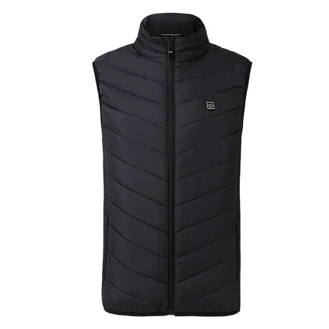 Men Electric Heated Jacket Heating Waistcoat USB Thermal Warm Cloth