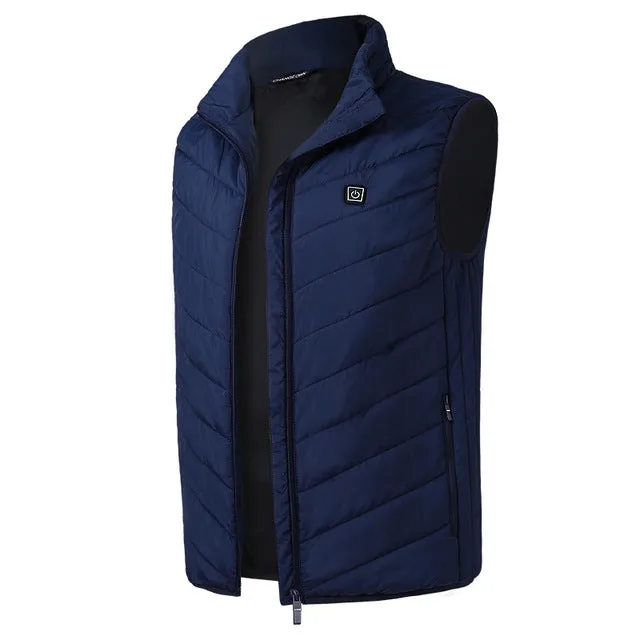 Men Electric Heated Jacket Heating Waistcoat USB Thermal Warm Cloth