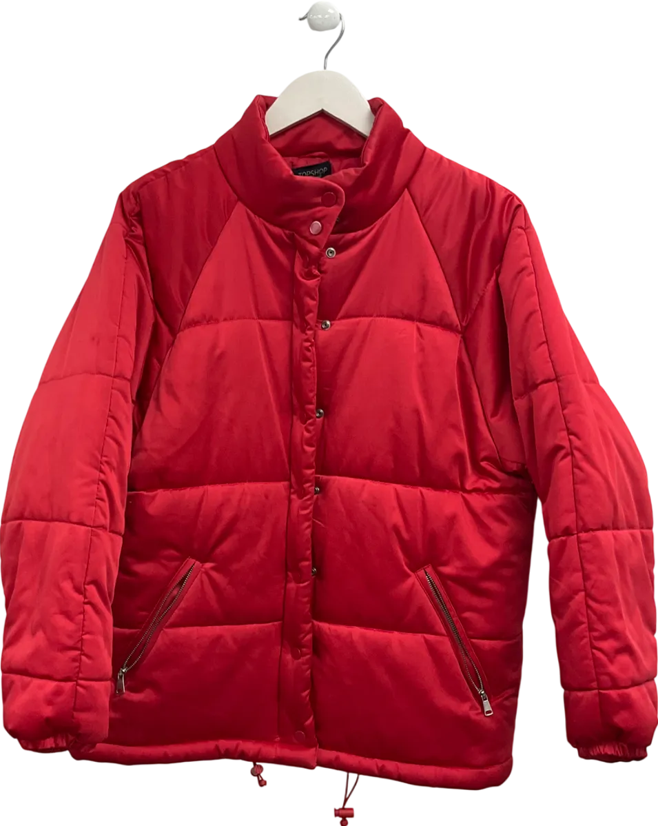 Topshop Red Puffer Bomber Jacket UK 12